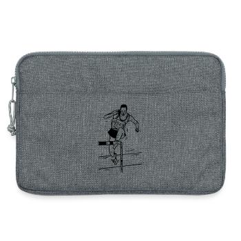 Hürdenlauf - Hürdenläufer - Laptoptasche 13" - Grau meliert - Vorne