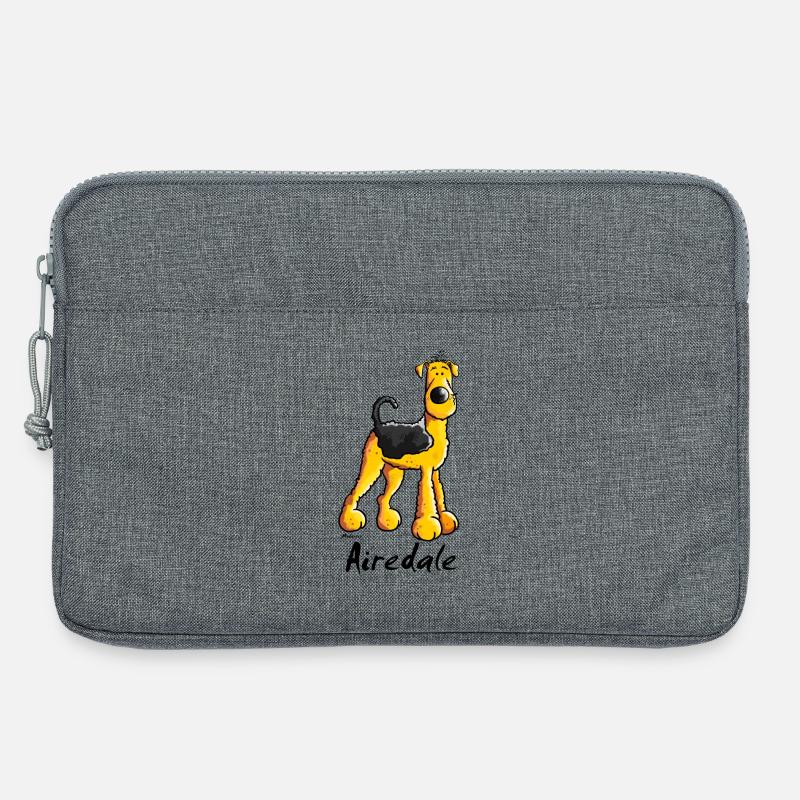 Fröhlicher Airedale Terrier - Laptoptasche 13" - Grau meliert