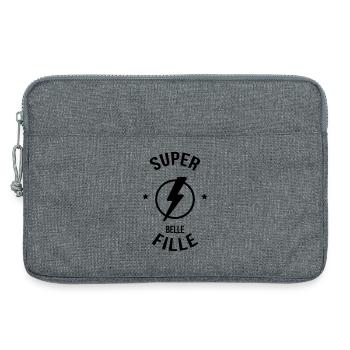 belle-fille / beau-fils / beau fils / belle fille - Sacoche pour ordinateur portable 13 pouces - gris chiné - Devant