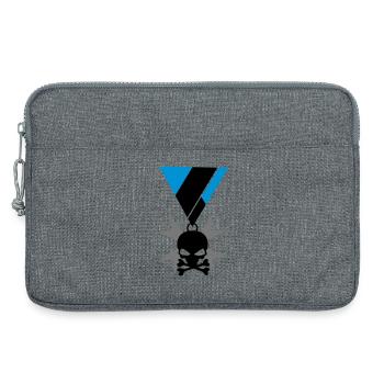 Skull skull and bones medal - Laptop bag 13" - heather grey - Front