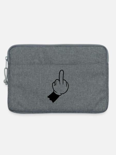 Handzeichen mittelfinger hand - Laptoptasche 13" - Grau meliert