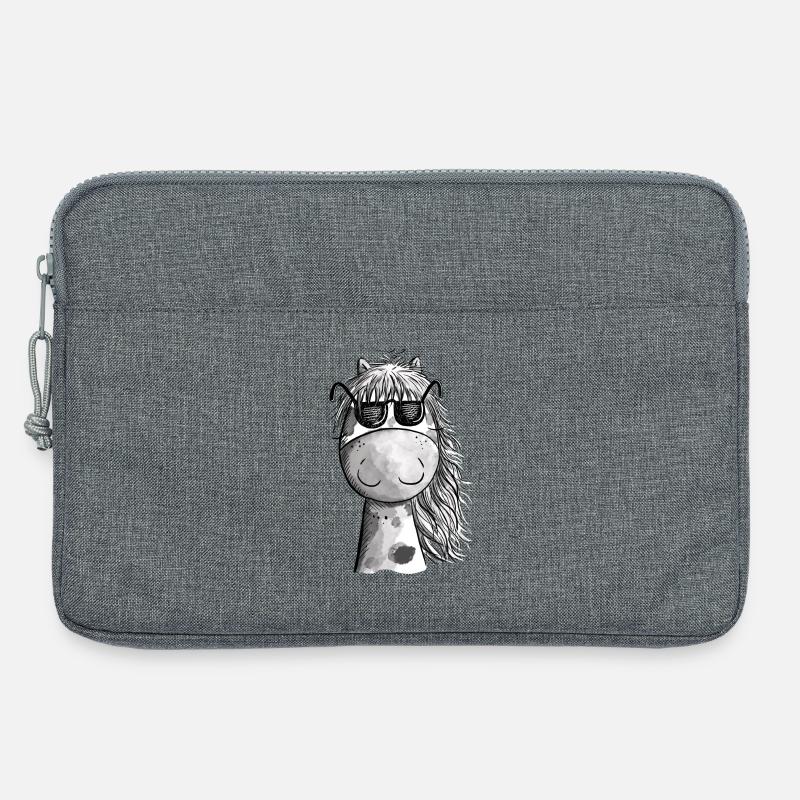 Cooles Pferd mit Sonnenbrille - Laptoptasche 13" - Grau meliert