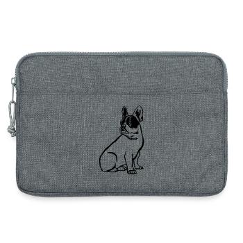 Français Bulldog - Sacoche pour ordinateur portable 13 pouces - gris chiné - Devant