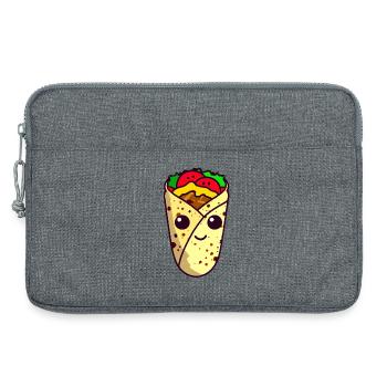 Kawaii Wrap, Döner, Taco - Süßes Streetfood Design - Laptoptasche 13" - Grau meliert - Vorne