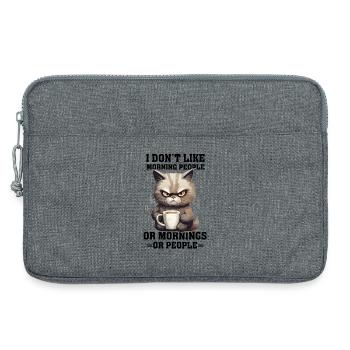 i don't like morning people Cat coffee - Laptop bag 13" - heather grey - Front