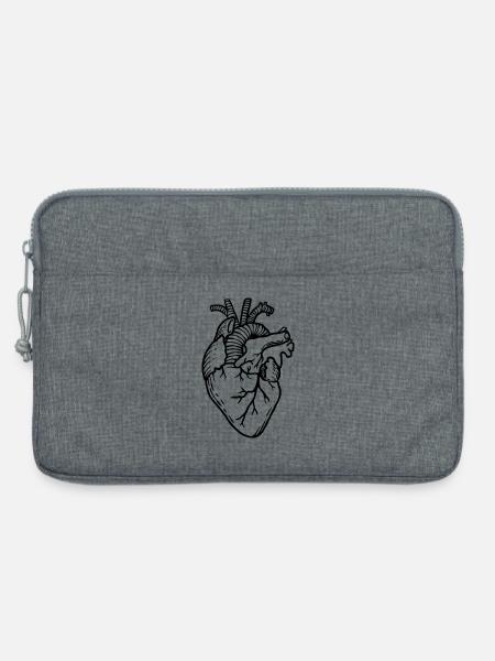 Herz-Organ - Laptoptasche 13" - Grau meliert