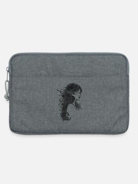 Schwarzhaariges Mädchen - Laptoptasche 13" - Grau meliert