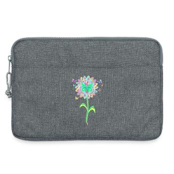 Fleur de papillon Fleur de papillon - Sacoche pour ordinateur portable 13 pouces - gris chiné - Devant