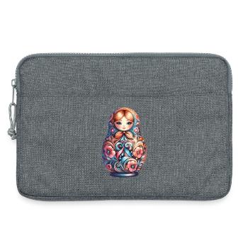 Matrjoschka klassisch original Geschenk - Laptoptasche 13" - Grau meliert - Vorne