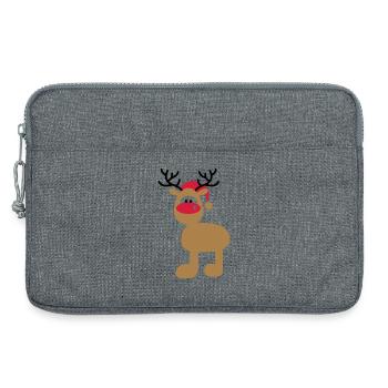 Orignal avec chapeau de Noël - Sacoche pour ordinateur portable 13 pouces - gris chiné - Devant