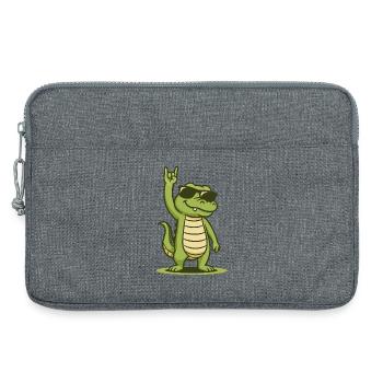 Rock’n’Roll Krokobaby - Laptoptasche 13" - Grau meliert - Vorne