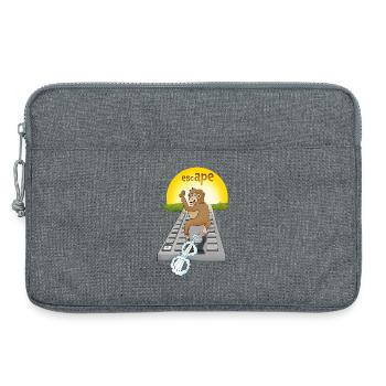 Design de singe humoristique avec clavier - Sacoche pour ordinateur portable 13 pouces - gris chiné - Devant