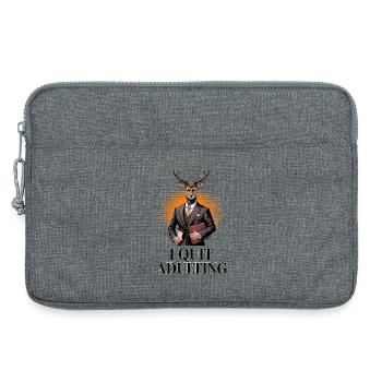 I Quit Adulting Deer - Laptop bag 13" - heather grey - Front