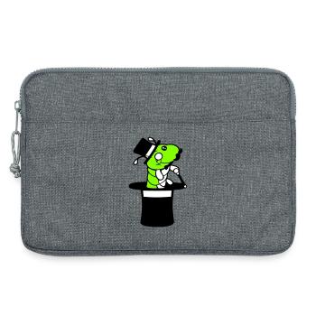 Caterpillar Sir Mr rich monocle top hat magician - Laptop bag 13" - heather grey - Front