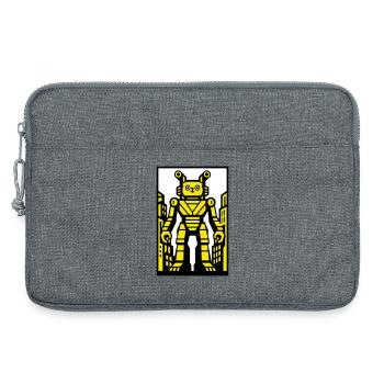 Cat Robot in Stadtlandschaft - Laptoptasche 13" - Grau meliert - Vorne