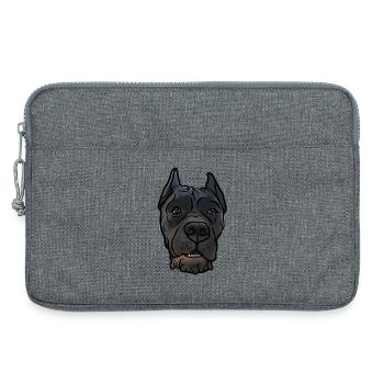 Cane Corso docks head in comic style - Laptop bag 13" - heather grey - Front