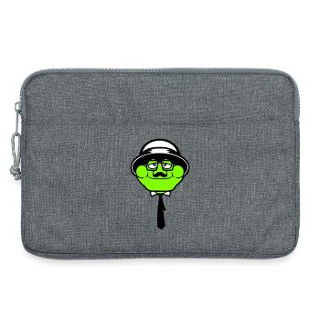 Frog Sir Mr. Rich Gangster Glasses Hat Tie - Laptop bag 13" - heather grey - Front