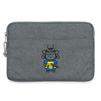 Kawaii Samurai Child in Yellow Blue - Laptop bag 13" - heather grey - Front