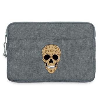 Blumenschädel aus Zucker Dia de los Muertos - Laptoptasche 13" - Grau meliert - Vorne