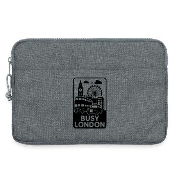 Busy London - Laptop bag 13" - heather grey - Front