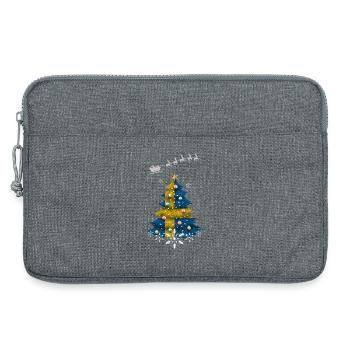 Christmas tree with Sweden flag - Laptop bag 13" - heather grey - Front