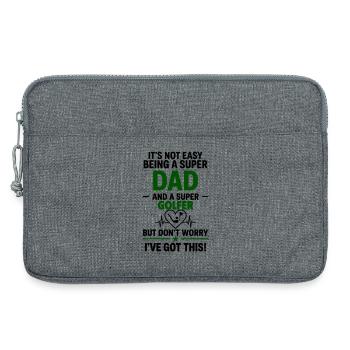 Herz + Golf – Super Papa Golfer - Laptop bag 13" - heather grey - Front