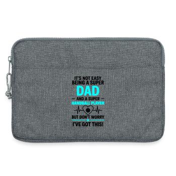 Herz + Handball – Super Papa Handball Player - Sacoche pour ordinateur portable 13 pouces - gris chiné - Devant