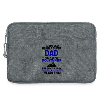 Herz + Bergsteigen – Super Papa Bergsteiger - Laptoptasche 13" - Grau meliert - Vorne