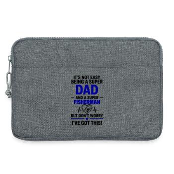 Herz + Angeln – Super Papa Angler - Laptoptasche 13" - Grau meliert - Vorne