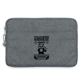 Motif Parrain Panda – Cadeau Meilleur Parrain - Sacoche pour ordinateur portable 13 pouces - gris chiné - Devant