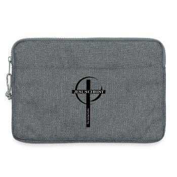 Jesus Christ Großschrift Logo - Laptoptasche 13" - Grau meliert - Vorne