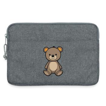 Cuddly Bear Illustration Velvet Brown - Laptop bag 13" - heather grey - Front