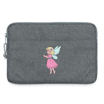 Cute Fairy in Pink Dress - Laptop bag 13" - heather grey - Front