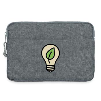 Glühbirne Blatt Öko Idee - Laptoptasche 13" - Grau meliert - Vorne