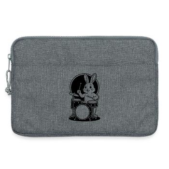 hare on drum kit - Laptop bag 13" - heather grey - Front