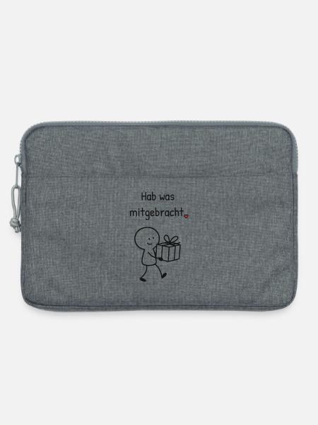 Kleine Geste zwischendurch: Hab was mitgebracht. - Laptoptasche 13" - Grau meliert