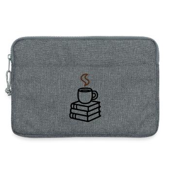 Books Coffee Mug Reading Book Club Bookworm - Laptop bag 13" - heather grey - Front