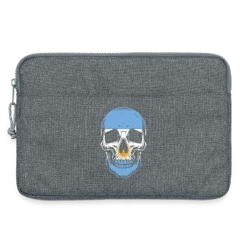 Squelette vintage du drapeau du crâne argentine - Sacoche pour ordinateur portable 13 pouces - gris chiné - Devant