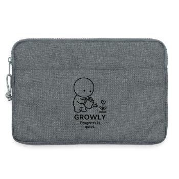 Growly – Progress Is Quiet | Plant Lover Mood - Laptop bag 13" - heather grey - Front