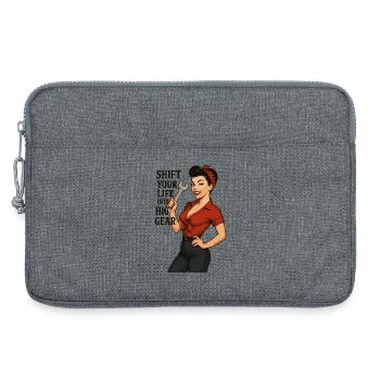 Pin-up Girl Autoschrauberin: Shift Your Life - Laptoptasche 13" - Grau meliert - Vorne