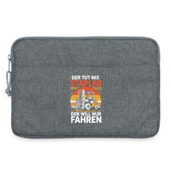Der Tut Nix Stapler Der Will Nur Fahren - Laptoptasche 13" - Grau meliert - Vorne