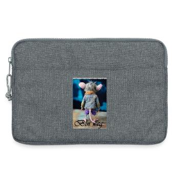 Bin weg: Denim Alien mit Jeansjacke - Laptoptasche 13" - Grau meliert - Vorne