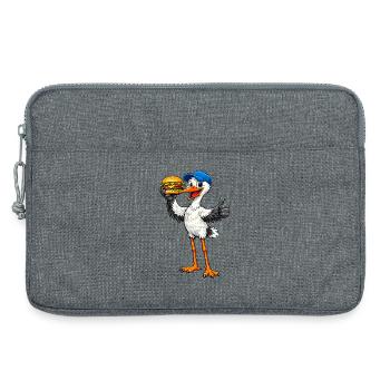 Storch mit Hamburger - Laptoptasche 13" - Grau meliert - Vorne