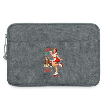 Pin-up du diner des années 50 sur des patins à roulettes - Sacoche pour ordinateur portable 13 pouces - gris chiné - Devant