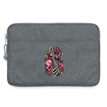 Frech gestreift – Zebra mit Style - Laptoptasche 13" - Grau meliert - Vorne
