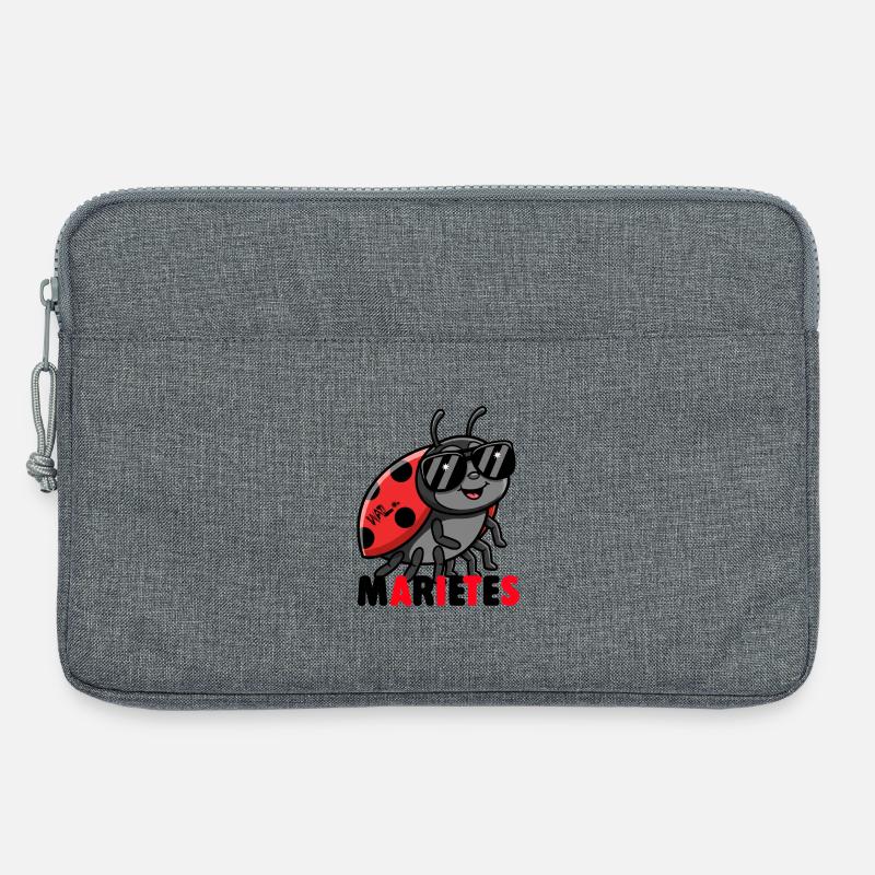 Marienkäfer mit Sonnenbrille - Laptoptasche 13" - Grau meliert