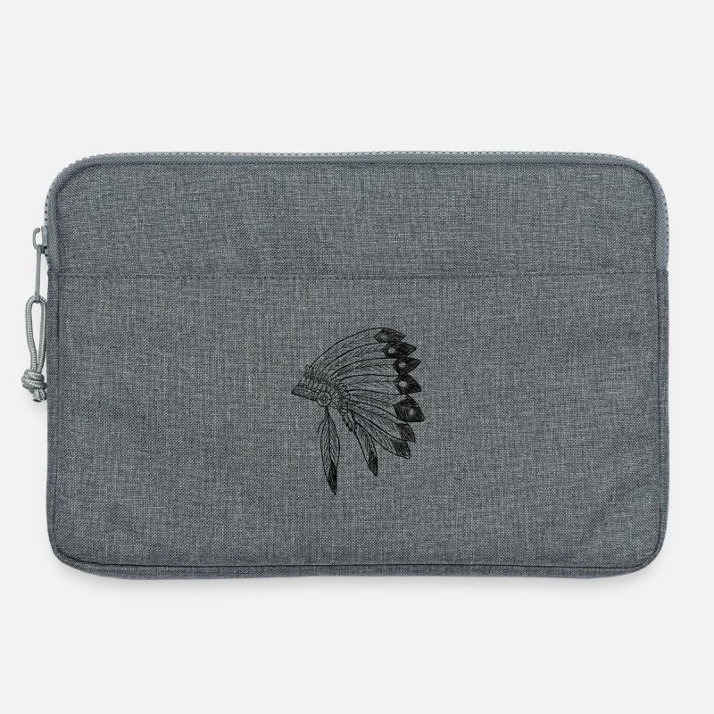 Indianer, Federn - Laptoptasche 13" - Grau meliert