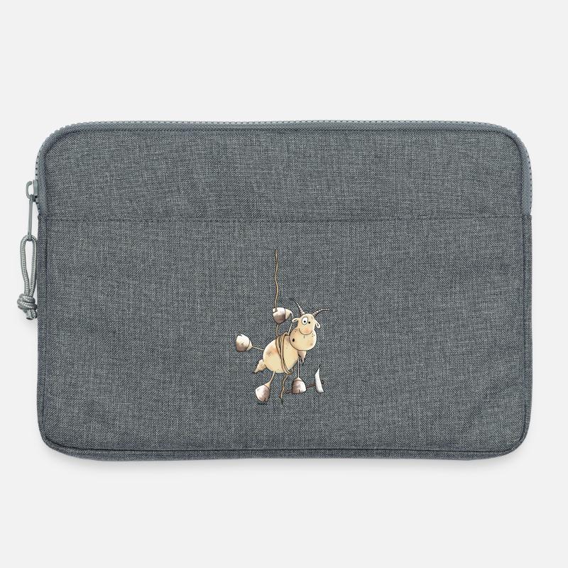 Abenteuerlustiger Steinbock - Bergsteiger - Laptoptasche 13" - Grau meliert
