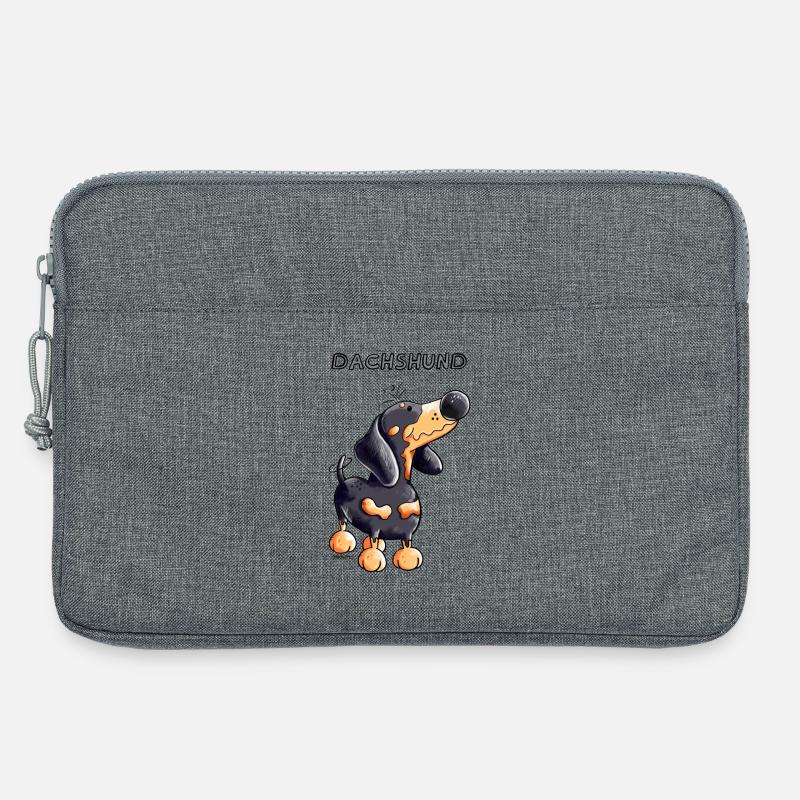 Knuffiger Dackel - Laptoptasche 13" - Grau meliert