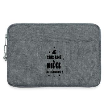 Nièce / Neveu / Oncle / Tante - Sacoche pour ordinateur portable 13 pouces - gris chiné - Devant